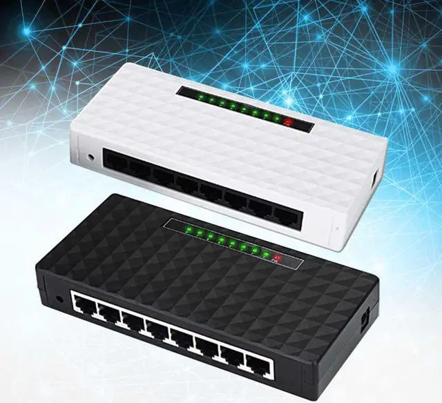 Main image of 8 port RJ-45 10/100/1000 Gigabit Ethernet Network Desktop Switch High Speed