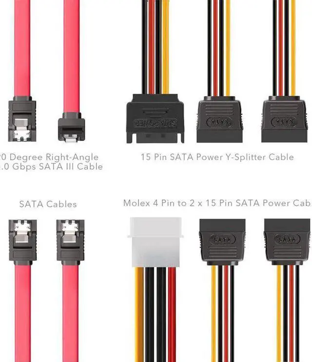 Alt view image 3 of 5 - Bay 2.5 to 3.5 Inch External HDD SSD Metal Mounting Kit Hard Drive Adapter Bracket with SATA Data Power Cables &Screws