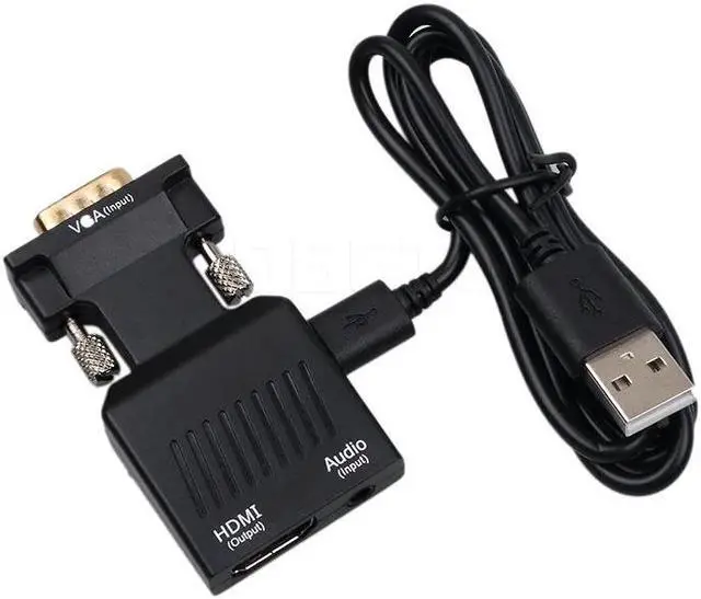 Alt view image 2 of 5 - VGA to HDMI Adapter with Audio Male VGA to Female HDMI Converter Laptop to TV for PC Laptop VGA to HDMI