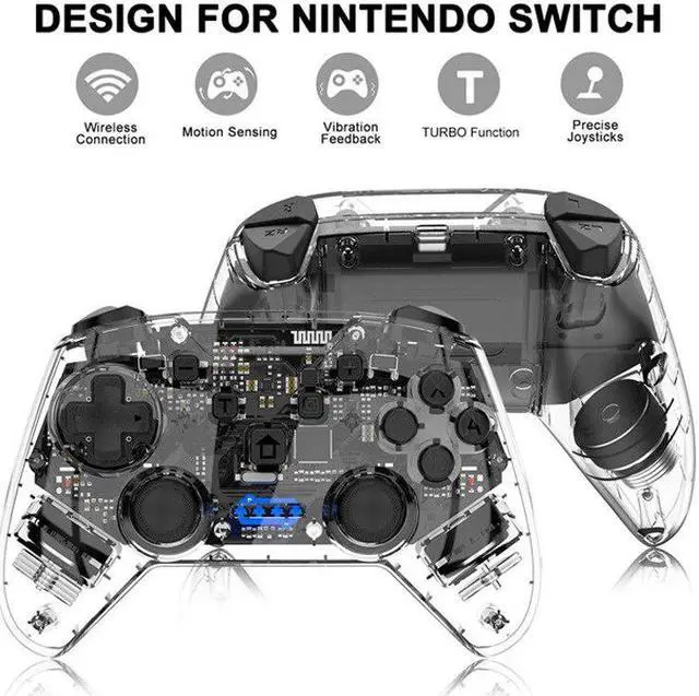 Alt view image 5 of 5 - Wireless Bluetooth Joystick For Switch NS Pro/Switch Lite Transparent Bluetooth Game Controller Games Accessories