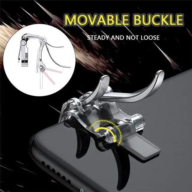 Alt view image 3 of 5 - Game Controller Gamepad Claw Phone Aim Controller Triggers Joystick Gamepad Android IOS Joypad Fire Button Game for PUBG