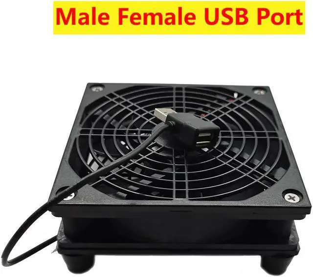 Main image of 5V USB power Router Fan TV Box Cooler 120mm PC DIY Cooler W/Screws Protective net Silent Desktop Fan