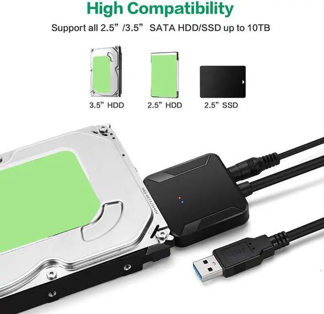 Alt view image 5 of 5 - 3.0 To SATA Cable Converter 2.5" 3.5" HDD SSD Hard Disk Drive  Sata Adapter