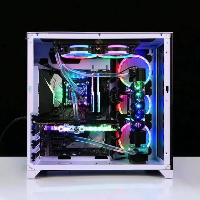 Main image of Soft Tube Suit Water Cooling Kits 240mm Copper Radiator use for CPU and GPU Block Blue Red Fitting Flexible Tube Pump Set