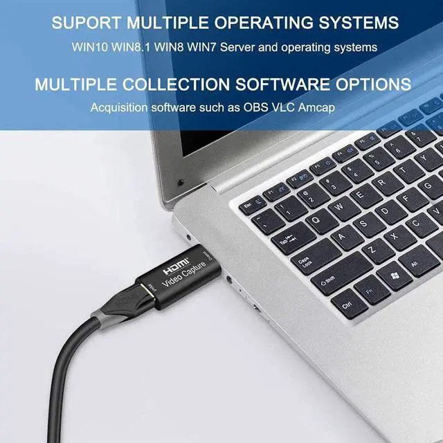 Alt view image 4 of 5 - USB 2.0 HDMI Capture Card Mini Video Recording Box with USB 3.1 OTG Adapter for Game DVD Live Streaming Broadcast