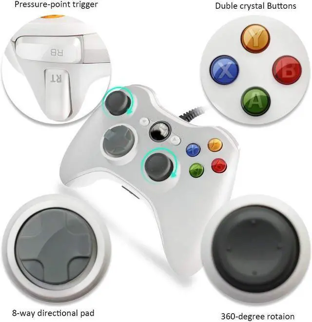 Alt view image 3 of 5 - Wired Controller For Xbox 360 Game Accessories Gamepad Joypad Joystick For Microsoft XBOX360 Console PC Cellphone Controle