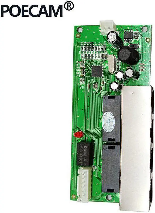 Alt view image 5 of 5 - mini 5 port 10/100mbps network switch 5-12v wide input voltage smart ethernet pcb rj45 module with led built-in