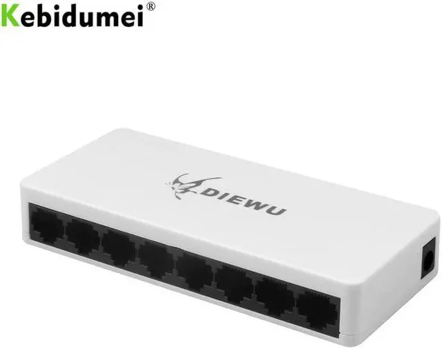 Main image of High Performance Mini 8 ports Network Switch 10/100Mbps Fast LAN Ethernet Network Switch Adapter + Power Supply