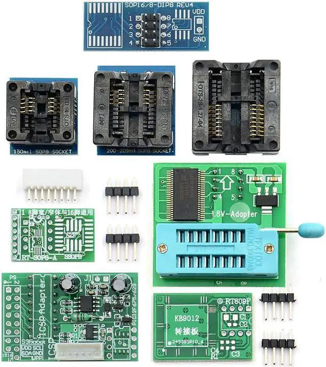 Alt view image 5 of 5 - Serial ISP Programmer Tool +12 Items +1.8V Adapter +SOP8 Test Clip +ISP cable EPROM FLASH VGA ISP