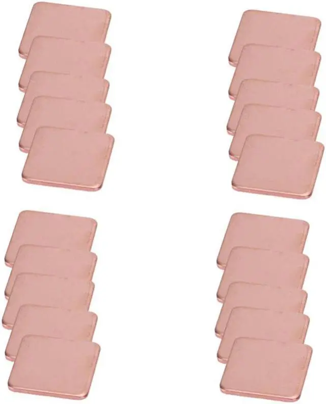Alt view image 4 of 6 - 20 pcs/pack 15mmx15mm 0.3mm 0.4mm 0.5mm 0.6mm 0.8mm 1mm Thick Heatsink Copper Shim Thermal Pads for Laptop IC Chipset GPU CPU