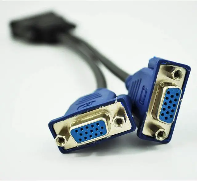 Alt view image 3 of 5 - graphics server DMS59 pin to double VGA cable one point two double screen vga display adapter cable