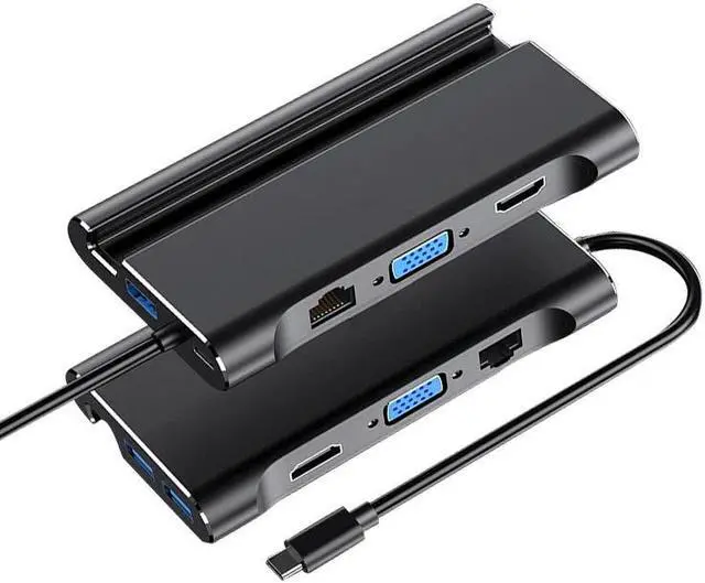 Alt view image 4 of 5 - c Docking station hdmi USB 3.0 HDMI VGA RJ45 PD USB Hub for Laptop Macbook Pro  Surface    dex station