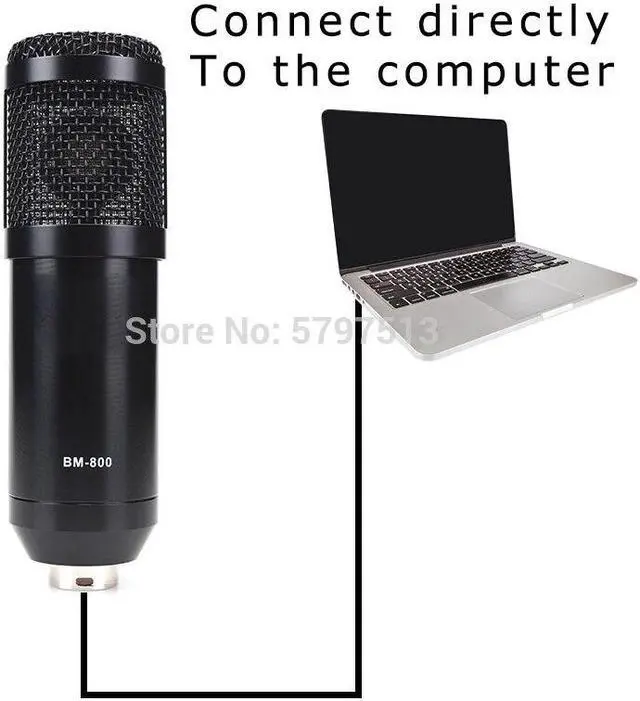 Alt view image 4 of 5 - USB Condenser Microphone Kits for Karaoke Computer Microphone for Sound Studio Recording BM 800 PC Microfone Gamer