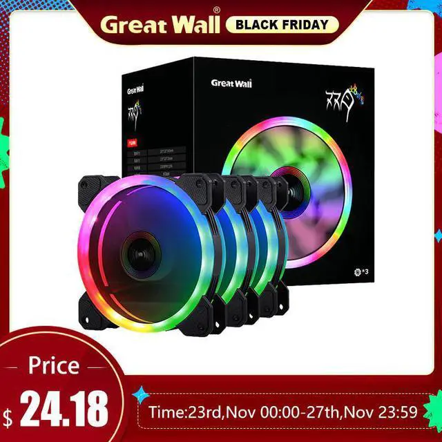 Main image of PC Case Cooler Fan Kit 120mm Quiet Computer Case RGB Cooling Fans PC Controller 16 Adjust LED 12V CPU Cooler Fan RGB