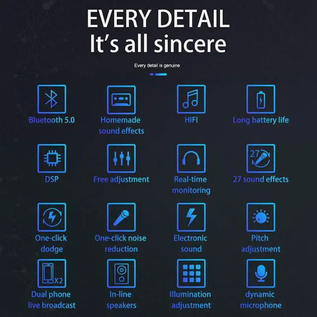 Alt view image 4 of 5 - Reduction Karaoke Singing Mixer Board Computer Phone HIFI Audio Multiple Effects Universal Live Sound Card Voice Changer