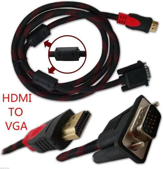 Main image of 1.5M HDMI To VGA Adapter Cable Converter Male To Male Accessories For Video For PC  Desktop Monitor Projector Xbox TXTB1