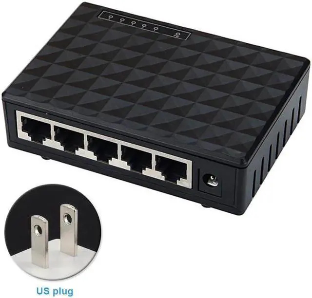 Alt view image 2 of 5 - 10/100 Gigabit Ethernet Gigabit Mini Hub 5-Port Desktop Adapter Network Exchange Switch LAN up to 1000 megabits/second