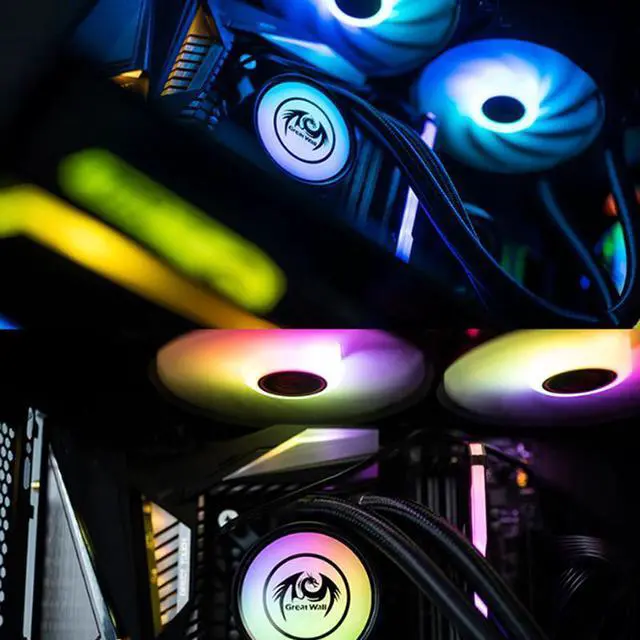 Alt view image 2 of 5 - CPU Water Cooler RGB PC Aura Sync 12cm Fan Radiator for LGA 1150 1151 2011 2066 775 AM3+ AM4 ARGB CPU Liquid Cooling