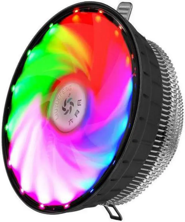 Alt view image 2 of 5 - CPU Cooler Radiator Air Cooling 3PIN Computer Fan RGB LED DIY For Intel LGA 1156 1155 1151 1150 775 AM3 AM2+ FM2 FM1