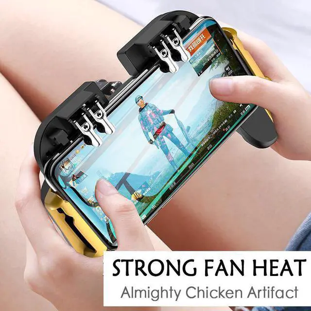 Alt view image 5 of 5 - Finger PUBG Phone Joystick Gamepad With Cooling Fan Battery/charging Type Game Controller L1 R1 Triggers For IOS Android