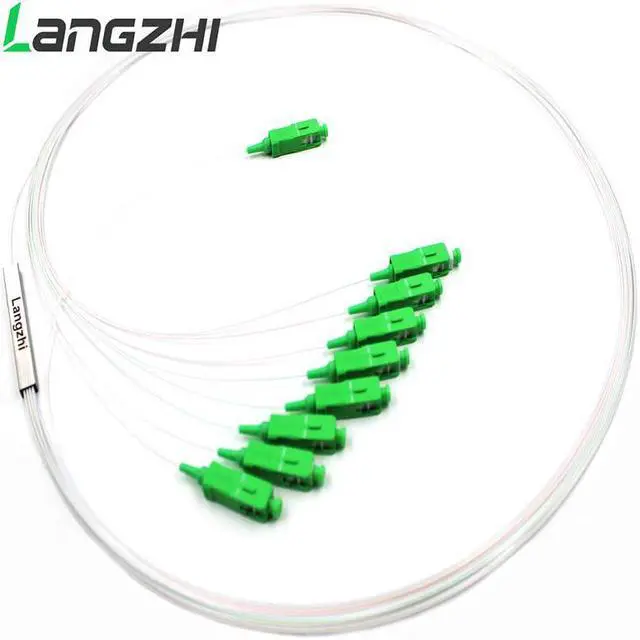 Main image of 10pcs/lot 0.9mm Steel Tube Fiber Optic PLC Splitter 1x8 SC/APCMini Blockless 1*8 Sc APC Connector Fiber Optic PLC Splitter