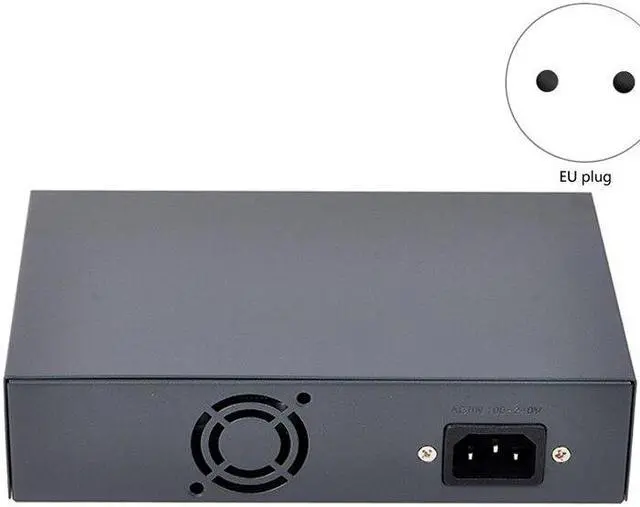 Alt view image 2 of 5 - 4 Port POE + 1 Port Uplink + 1 Port SFP 65W IEEE802.3At / Af Standard All Gigabit POE Network Switch(EU Plug)