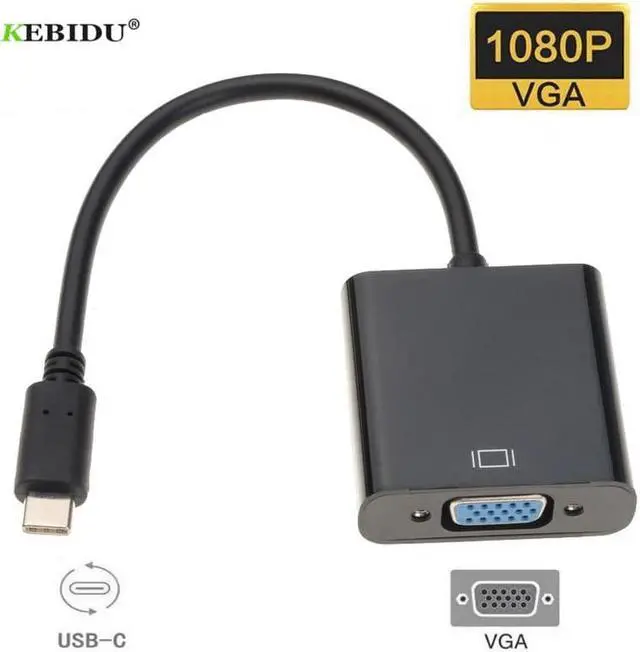 Main image of Type C To VGA Cable Type C USB 3.1 Type C Male to Female VGA Adapter Cable Converter for Macbook 12 inch Chromebook Pixel