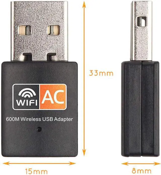 Alt view image 5 of 5 - USB WiFi Adapter 2.4GHz 5GHz 600Mbps WiFi Antenna Dongle 802.11b/n/g/ac USB Ethernet Wireless Computer Network Card Receiver
