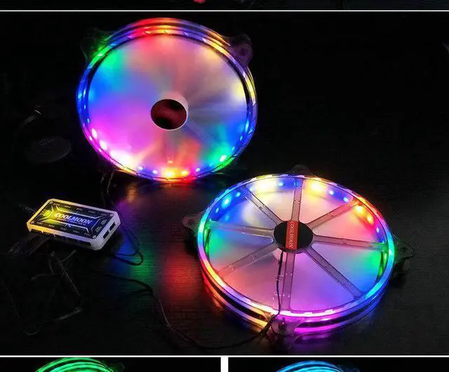 Alt view image 5 of 5 - Airflow 200mm PC Case fan quiet cooling for computer 6PIN Mute PWM RGB Led Case Fans cooler adjustable fan Radiator