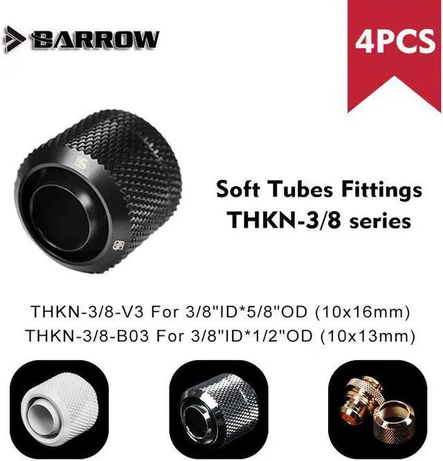 Main image of Adapter Soft Tube Fitting  3/8"Id 10x13mm 10x16mm 1/2"Od 5/8"Od G1/4" Computer Case Water Cooling Fitting