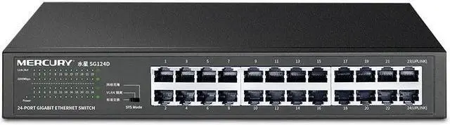 Alt view image 2 of 5 - SG124D 24 Port Gigabit Switch 10/100/1000Mbps Ethernet Network Desktop Rack Switch