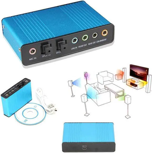 Alt view image 2 of 5 - USB 5.1 o Sound Card Optical Fiber Laptop PC Sound Card S/PDIF for HTPC Home Theatre Video Game
