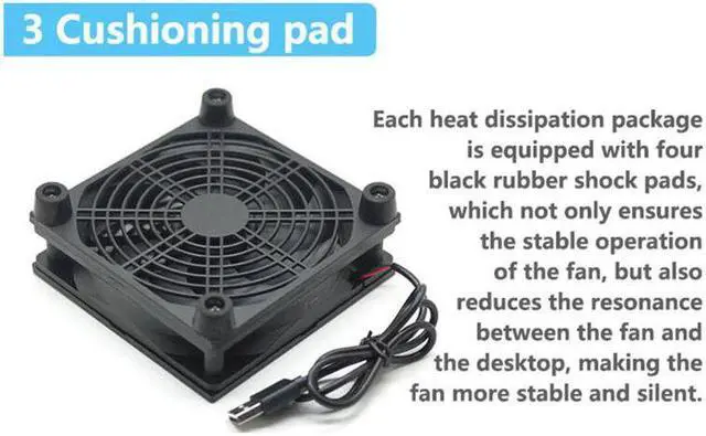 Alt view image 4 of 5 - 9cm/12cm Cooling Fan DC 5V USB Power Supply Quiet Fan for Router TV Set-Top Box PXPA