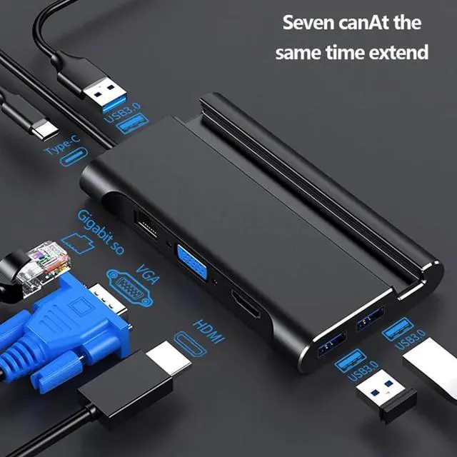 Main image of c Docking station hdmi USB 3.0 HDMI VGA RJ45 PD USB Hub for Laptop Macbook Pro  Surface    dex station