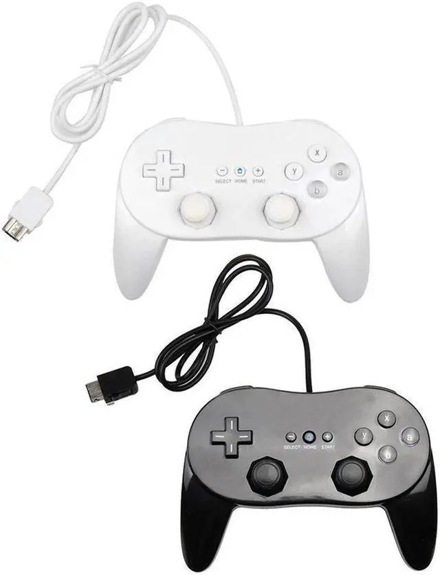 Main image of Quality Gamepads Classic Game Controller With Grip Joypad Gamepad Plastic Black White For Nintendo Console