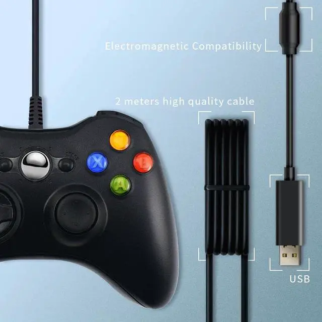 Alt view image 2 of 5 - USB Wired Gamepad for Xbox 360 /Slim Controller for Windows 7/8/10 Microsoft PC Controller Support for Steam Game