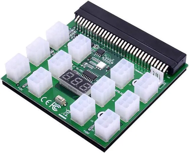 Alt view image 4 of 5 - Power Module Breakout Board Kits with 12pcs 6Pin to 6+2 8Pin Power Cable for  1200W 750W PSU GPU Mining Ethereum ETH