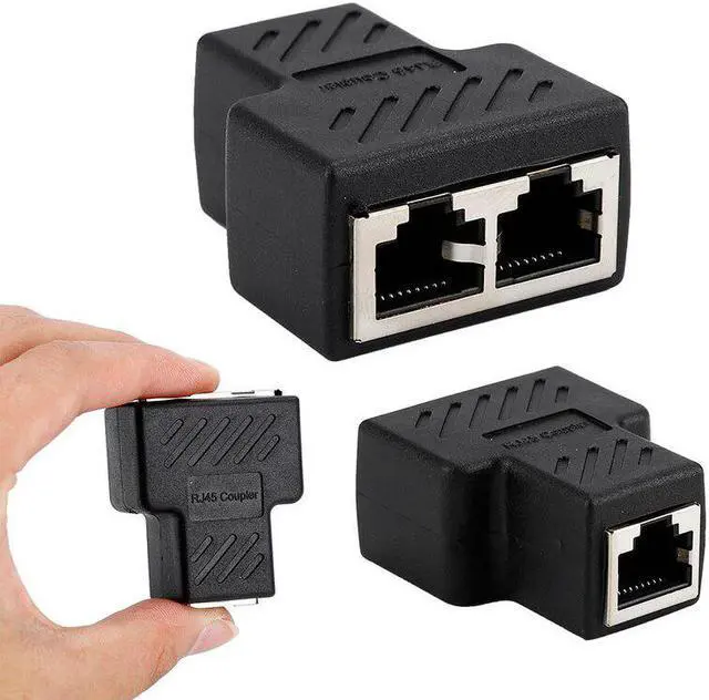Alt view image 2 of 5 - 1 To 2 Ways LAN Ethernet Network Cable RJ45 Female Splitter Connector Adapter for Laptop Docking Stations Sata To Usb