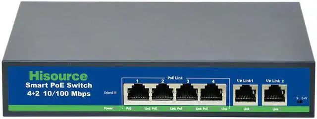 Alt view image 5 of 5 - 6-port POE switch 24V power supply 250 meters network switch poe  ethernet switch
