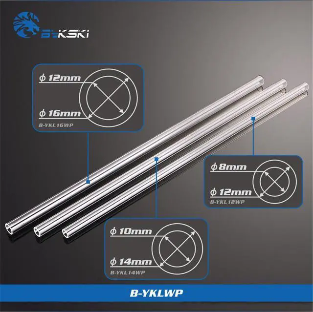 Alt view image 3 of 4 - 2pcs Acrylic Tube Hard Pipe ID 8/10/12mm 50CM DIY PC Wercooling OD12/14/16mm Transperant For Water Cooler Modding B-YKLWP