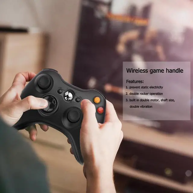 Alt view image 4 of 5 - 2.4G Wireless Bluetooth Gamepad Game Handle Controller Joypad for Xbox 360