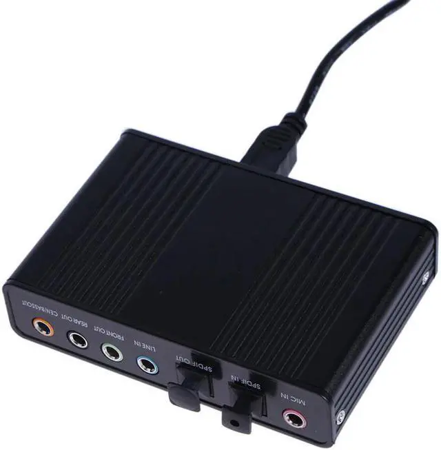 Alt view image 2 of 5 - External Sound Card USB 6 Channel 5.1 External Audio Music Sound Card Soundcard For Laptop PC with  Driver CD + USB Cable