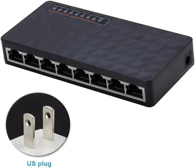 Alt view image 2 of 5 - Switch Hub Fast 10/100 Mbps Mini 8 Port LED Indicators Ethernet Exquisite Adapter