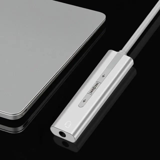 Alt view image 5 of 5 - 2 In 1 External Sound Card Volume Control Portable USB To 3.5mm Jack Small For PC Plug And Play Headset Adapter Songs Change