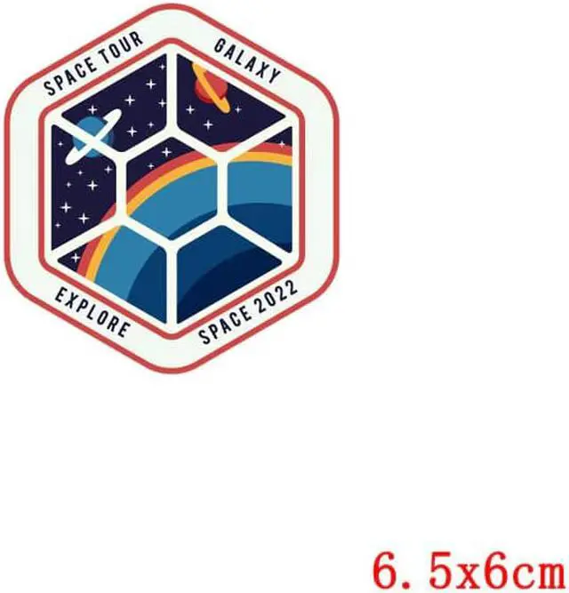 Alt view image 2 of 5 - Patch Ufo Astronaut Thermo Sticker On Clothes Patches For T-Shirt Iron On Transfer For Clothing Stripes Applique Thermal