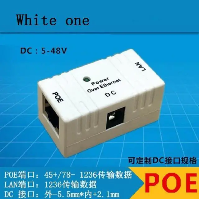Alt view image 4 of 5 - 10M/100Mbp Passive POE Power Over Ethernet RJ-45 Injector Splitter Wall Mount Adapter For CCTV IP Camera Networking