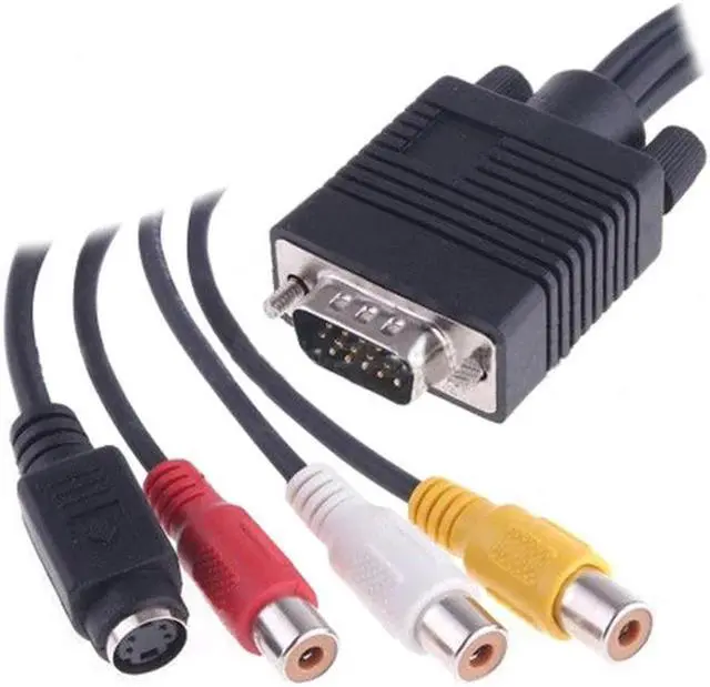 Alt view image 2 of 2 - VGA to S Video 3 RCA Female Converter Composite AV TV Out Adapter Cable for PC Laptop Tablet Notebook
