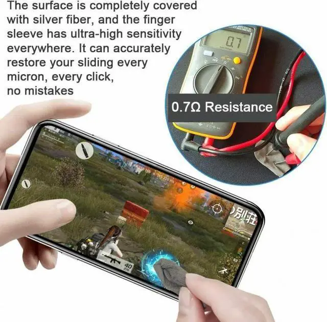Alt view image 5 of 5 - 5PCS Breathable Game Controller Finger Cover Sweat Proof Gaming Finger Gloves Non-Scratch Sleeve For Pubg Mobile Phone Gaming