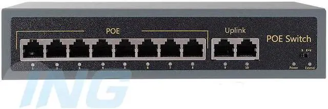 Alt view image 3 of 4 - 8-Port 10/100M + 2-Port 10/100/1000M IEEE802.3af 120W 48V POE Switch Power over Ethernet For IP Camera System Network Switch