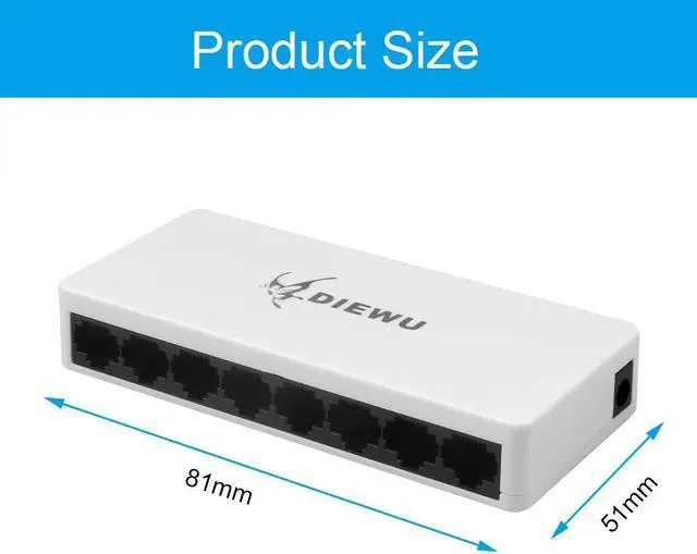 Alt view image 4 of 5 - 8 Port Lan Network Ethernet Switch Network Switcher 5 Ports For Network IP Cameras Or Wireless RJ45 Splitter